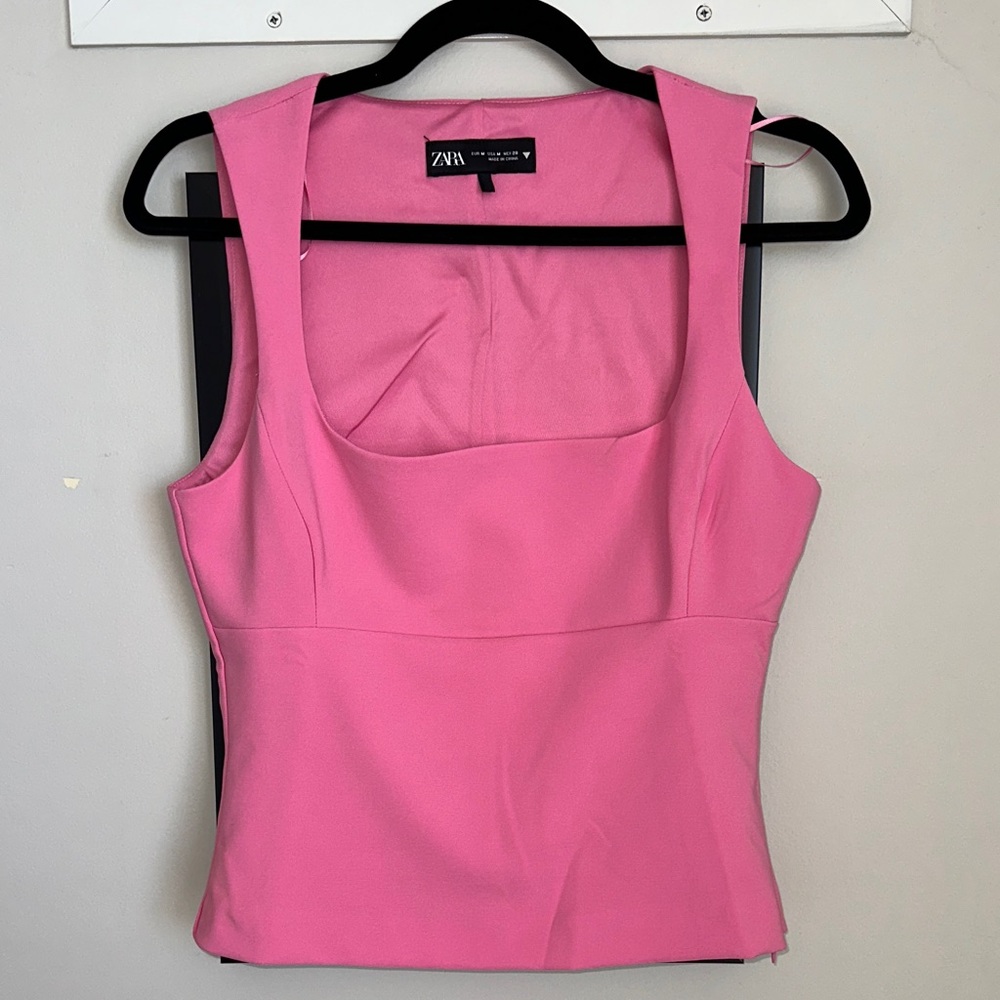 Zara Pink Scoop Neck Top